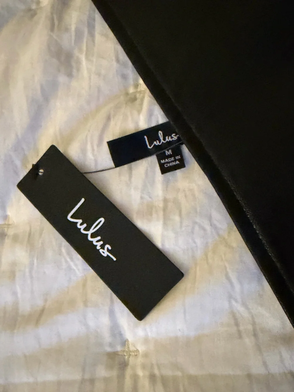 Lulu's Black Faux Leather Mini Skirt with Lace Hem